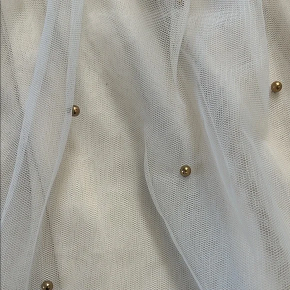 Metrowear crème tool skirt with gold embellishments - Picture 5 of 8